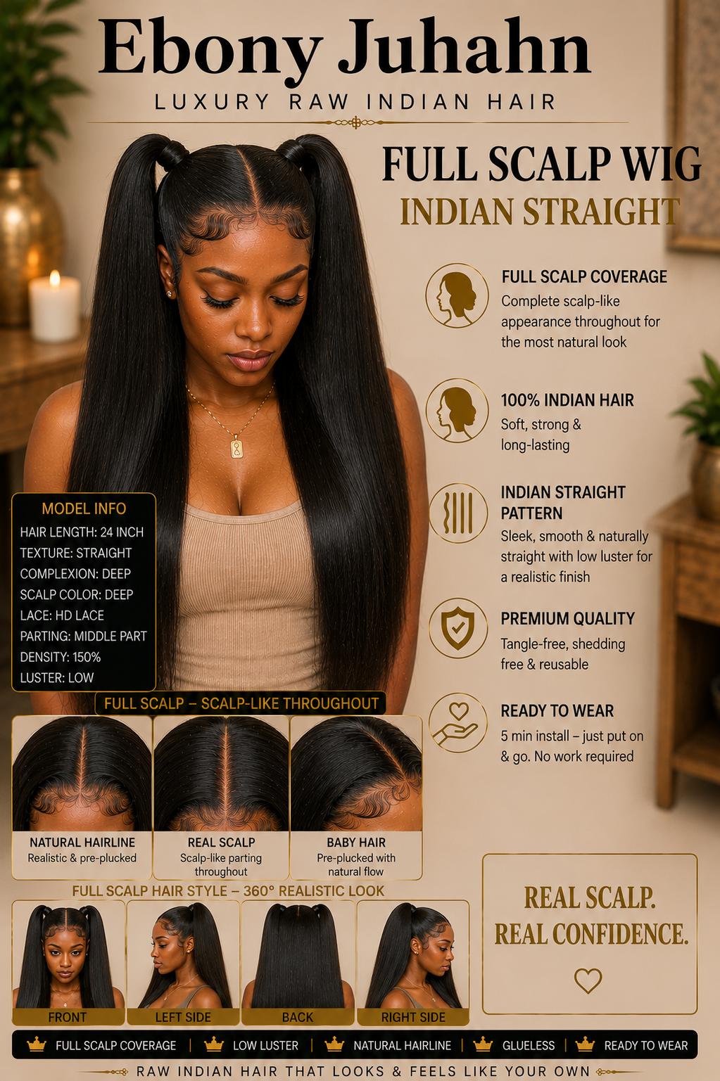 Full Scalp Indian Hair Wig