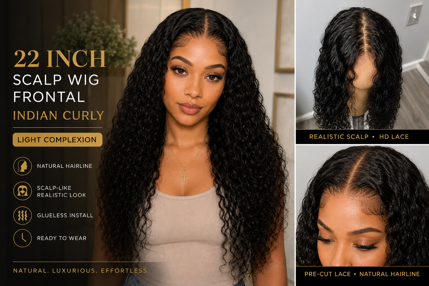 Indian Scalp Frontal Wigs