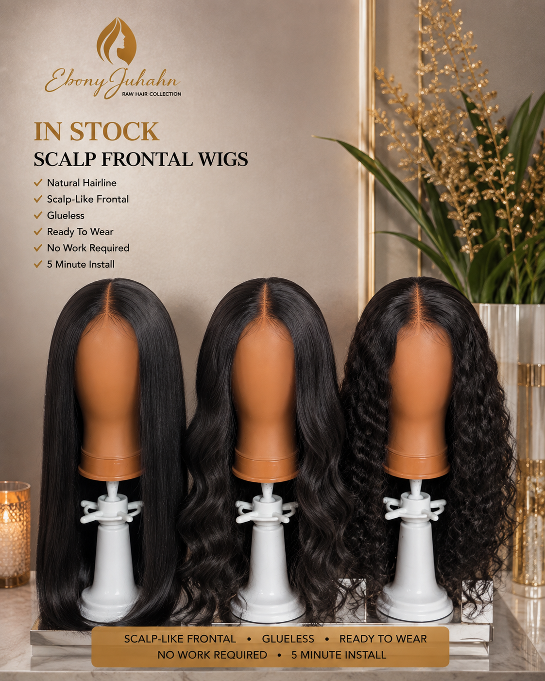 In-stock Scalp Frontal Wigs